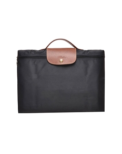 Сумка-портфель Le Pliage Canvas с кожаной отделкой, клатч, женская, черный Longchamp