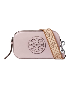 Сумка через плечо Miller Patent Leather Camera Bag мини женская вишнёво-розовая Tory burch