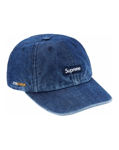 Хлопковая бейсболка унисекс синяя Supreme