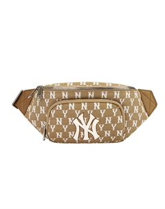 Сумка через плечо Monogram Collection комбинированная тканевая поясная унисекс цвета хаки Mlb
