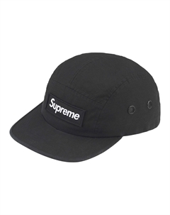 Хлопковая бейсболка унисекс черная Supreme