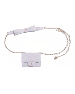 21K Зимняя поясная сумка мини из ягненка светло-фиолетовая Chanel