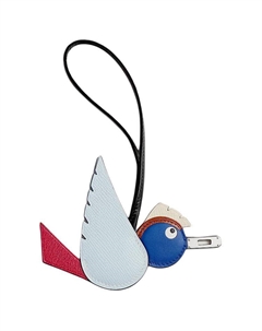 HERMES Кожаный брелок для сумки, Red & Blue & Multicolor Hermès