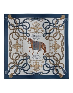 HERMES Кашемировая шаль женская океанская синяя, Ocean Blue Hermès