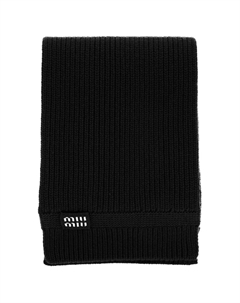 Шарф вязаный женский черный Miu miu