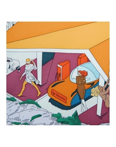 HERMES Шёлковый шарф, Blue/Orange/Green Hermès