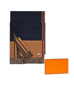 HERMES Кашемировый вязаный шарф женский разноцветный, Brown Hermès