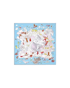 HERMES Шёлковый шарф женский сине-белый, Blue/White Hermès