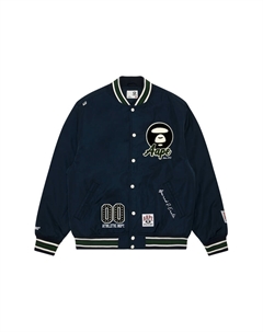 Куртка-бомбер A Bathing APE® с логотипом Moonface, Old Sea Blue NYD Aape