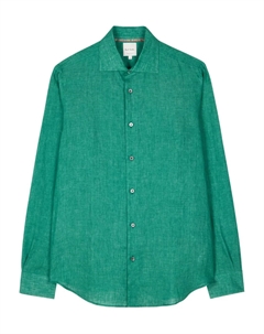 Льняная рубашка с длинными рукавами, зеленый Paul smith