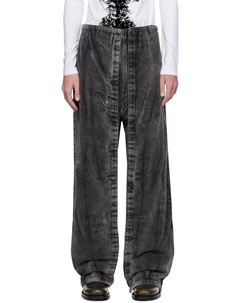 Черные джинсы с липучками, Black vertical whiskers Y / project