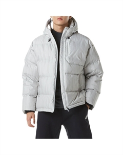 Серебристо-серый пуховик мужской, Silver Gray Asics