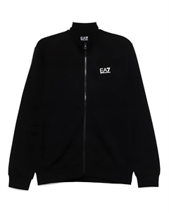 Свитшот с молнией и резиновым логотипом, Black Emporio armani