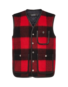 Клетчатый жилет из шерстяной смеси, Red Dsquared2