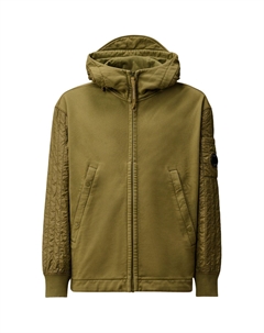 Куртка C.P. Company с капюшоном и стёгаными рукавами на молнии, Elmwood Green C.p. company