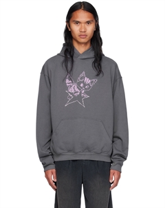 Серый Монстр Приталенная толстовка с капюшоном, Charcoal We11done