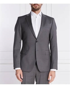 Элегантный шерстяной жакет с травяным принтом Slim fit, серый Joop