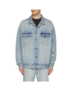 Джинсовая куртка с воротником из овчины, Light Blue We11done