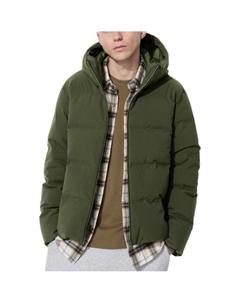 Пуховик мужской темно-оливковый, Dark Olive Uniqlo