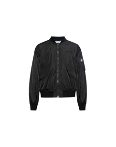 Вышитая логотипом куртка-бомбер на молнии, Black Versace