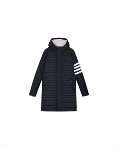 Четырехслойное пуховик с капюшоном, Marine Blue Thom browne