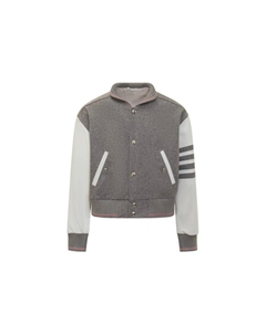 Полосатая бомбер-куртка на молнии с четырьмя полосами, Dark Gray Thom browne