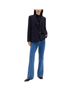 Стильный приталенный блейзер из фланели, Marine Blue Theory