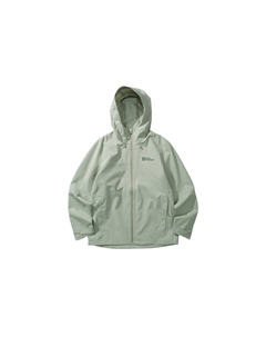 Мужская ветровка для походов на открытом воздухе водонепроницаемая ветрозащитная дышащая, Mint Leaf Green/4137 Jack wolfskin