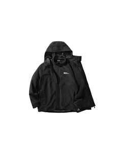 Водостойкая ветрозащитная дышащая ветровка Men's, Black/6000 Jack wolfskin