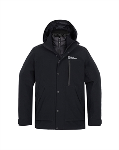Ветровка мужская непромокаемая утепленная, Black/6000 Jack wolfskin