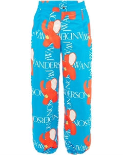 Брюки широкого кроя с логотипом, синий Jw anderson
