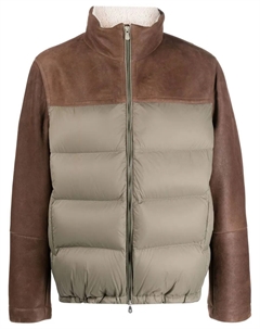 Пуховик со вставками, коричневый Brunello cucinelli