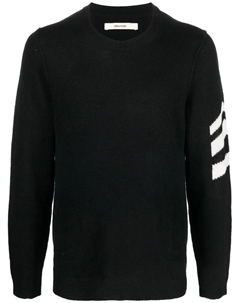 Кашемировый джемпер Kennedy с принтом шеврон, черный Zadig&voltaire