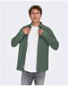 Мужская рубашка с длинным рукавом классического кроя, зеленый Only & sons