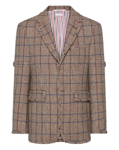 Пиджак в клетку, коричневый Thom browne