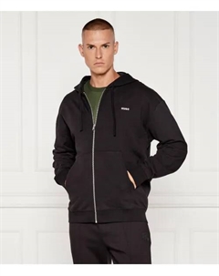 Толстовка на молнии Relaxed fit, черный Hugo