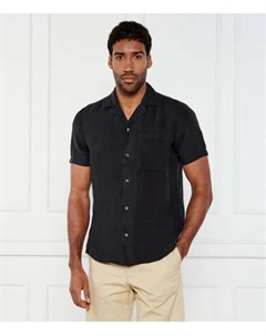 Льняная рубашка Эллино Straight fit, серый Hugo