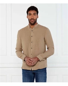 Льняная рубашка Elvory Slim fit, коричневый Hugo