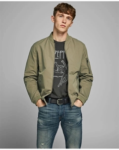 Зеленая мужская куртка-бомбер, зеленый Jack & jones
