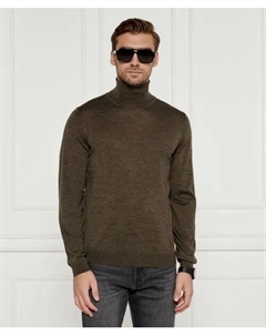 Шерстяная водолазка Musso-p Slim fit, зеленый Boss