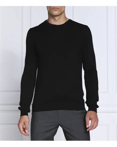 Шерстяной свитер San Cedric-M1 Regular fit, черный Hugo
