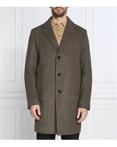 Шерстяное пальто с C-cam, коричневый Boss