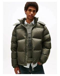 Пуховик Аляска Regular fit, зеленый Tommy jeans