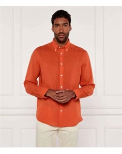 Рубашка из льна, окрашенная пигментом Regular fit, оранжевый Tommy hilfiger