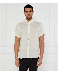 Льняная рубашка Regular fit, бежевый Napapijri