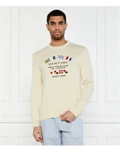 Свитер с морскими флагами Regular fit, белый Gant