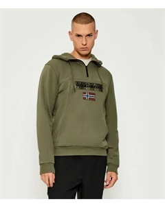 Бордовая толстовка Relaxed fit, зеленый Napapijri