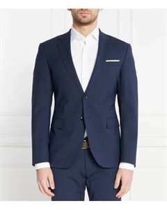 Элегантный шерстяной жакет с травяным принтом Slim fit, синий Joop