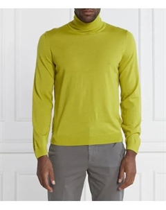Шерстяная водолазка Musso-p Slim fit, зеленый Boss