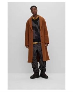 Атласный свитер Oversize fit, серый Hugo